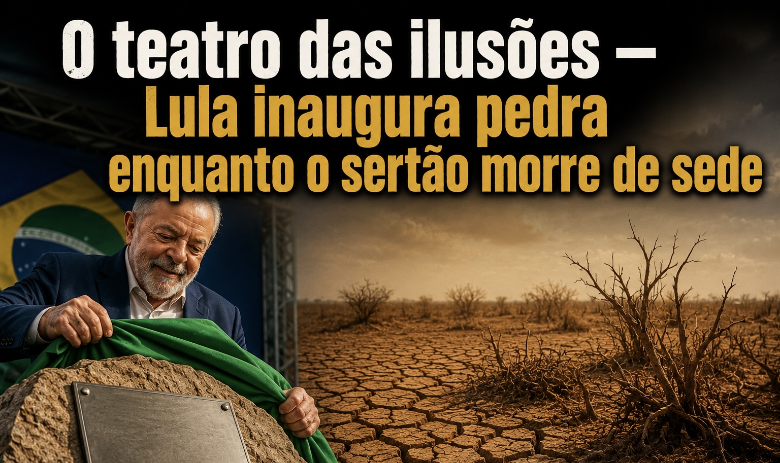 OPINIÃO: O teatro das ilusões — Lula inaugura pedra enquanto o sertão morre de sede
